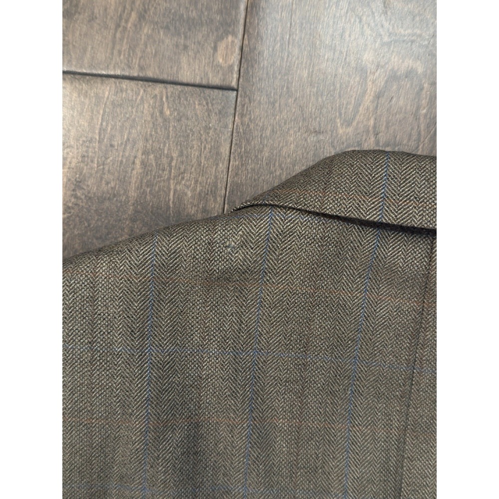 Joseph & Feiss Gold 38R Mens Blazer Jacket  100% Wool Brown 2 Button Single Vent - Picture 10 of 14